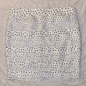 White House Black Market Black and White Polka Dot Multi-Layered Pencil Skirt